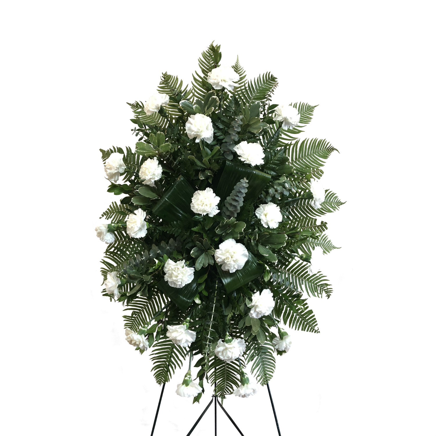 White carnations standing spray :: Scent And Violet